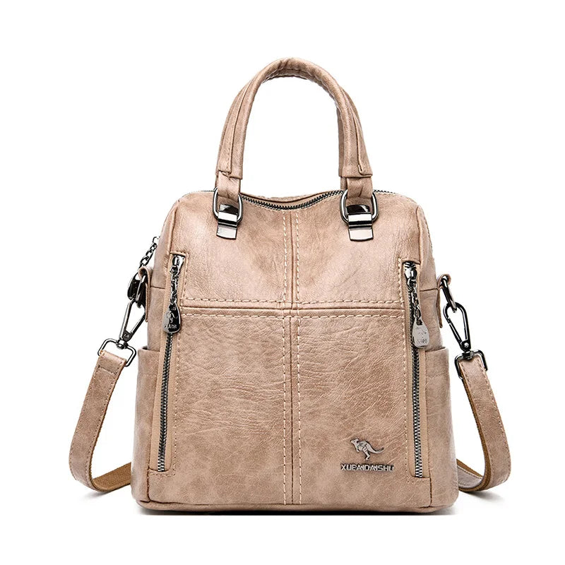 High quality leather backpack women shoulder bag 5 Colors