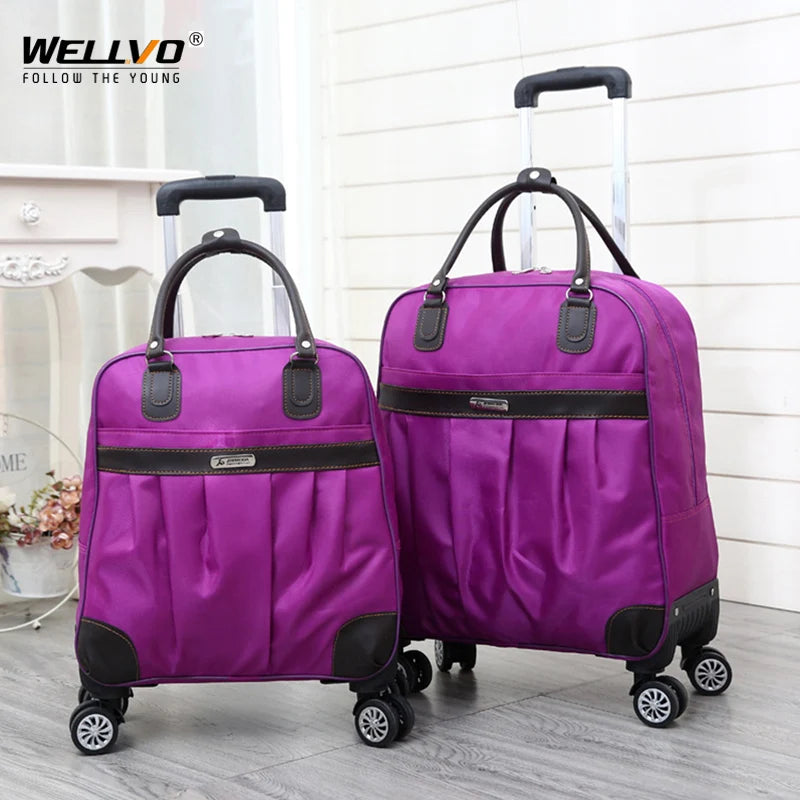 Waterproof nylon rolling suitcase 10 Colours/ 2 Lengths