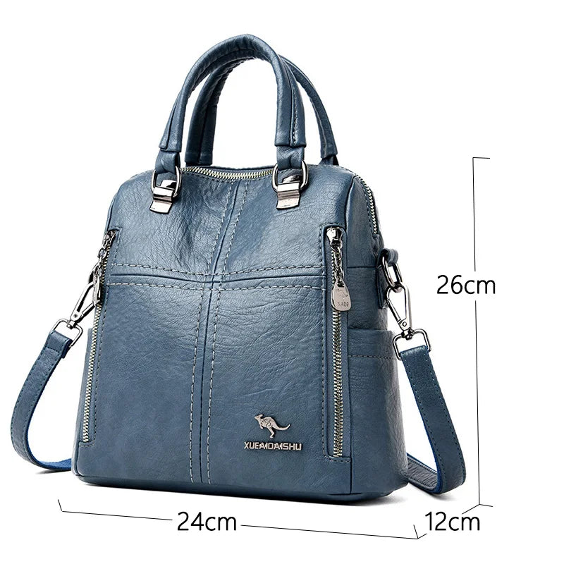 High quality leather backpack women shoulder bag 5 Colors