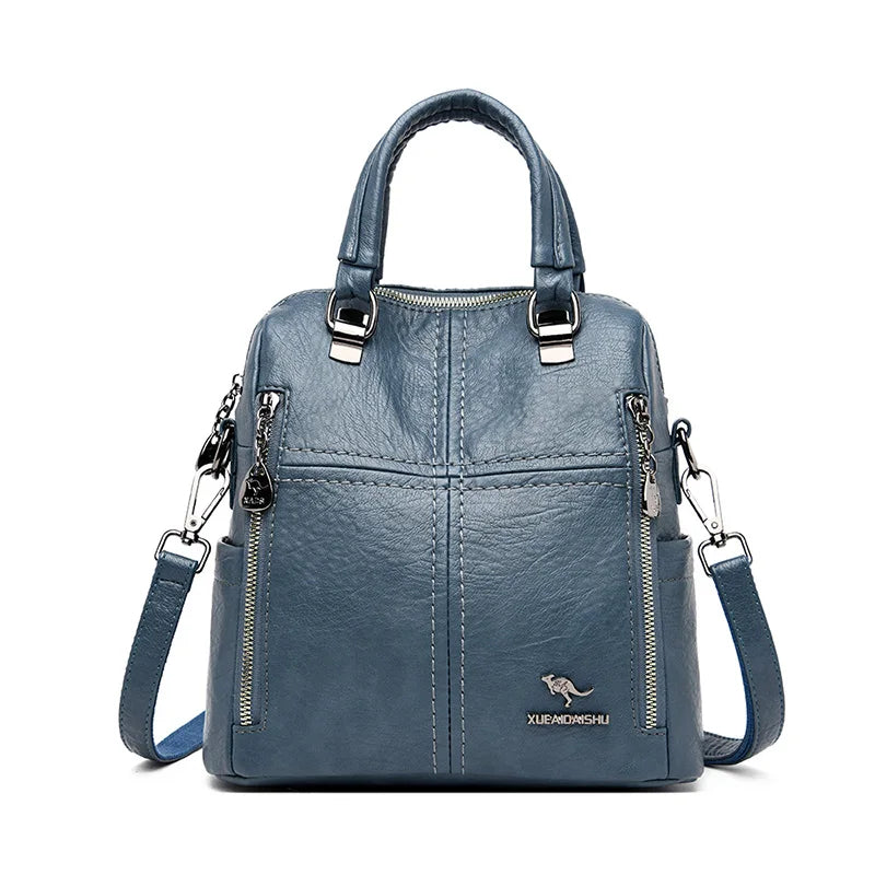 High quality leather backpack women shoulder bag 5 Colors