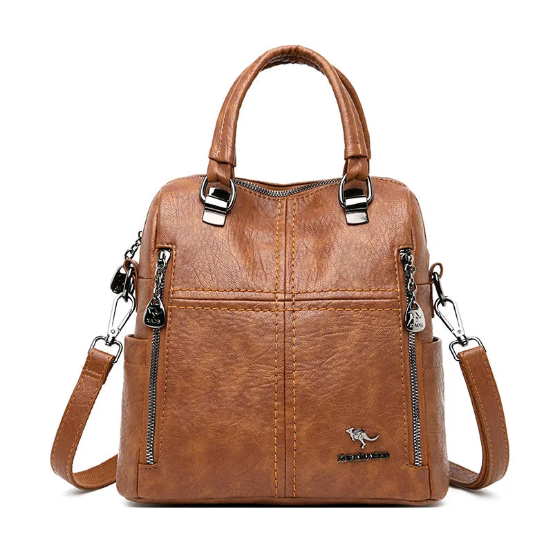 High quality leather backpack women shoulder bag 5 Colors