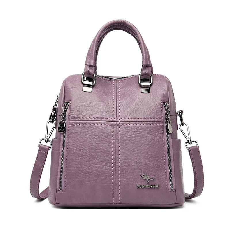 High quality leather backpack women shoulder bag 5 Colors