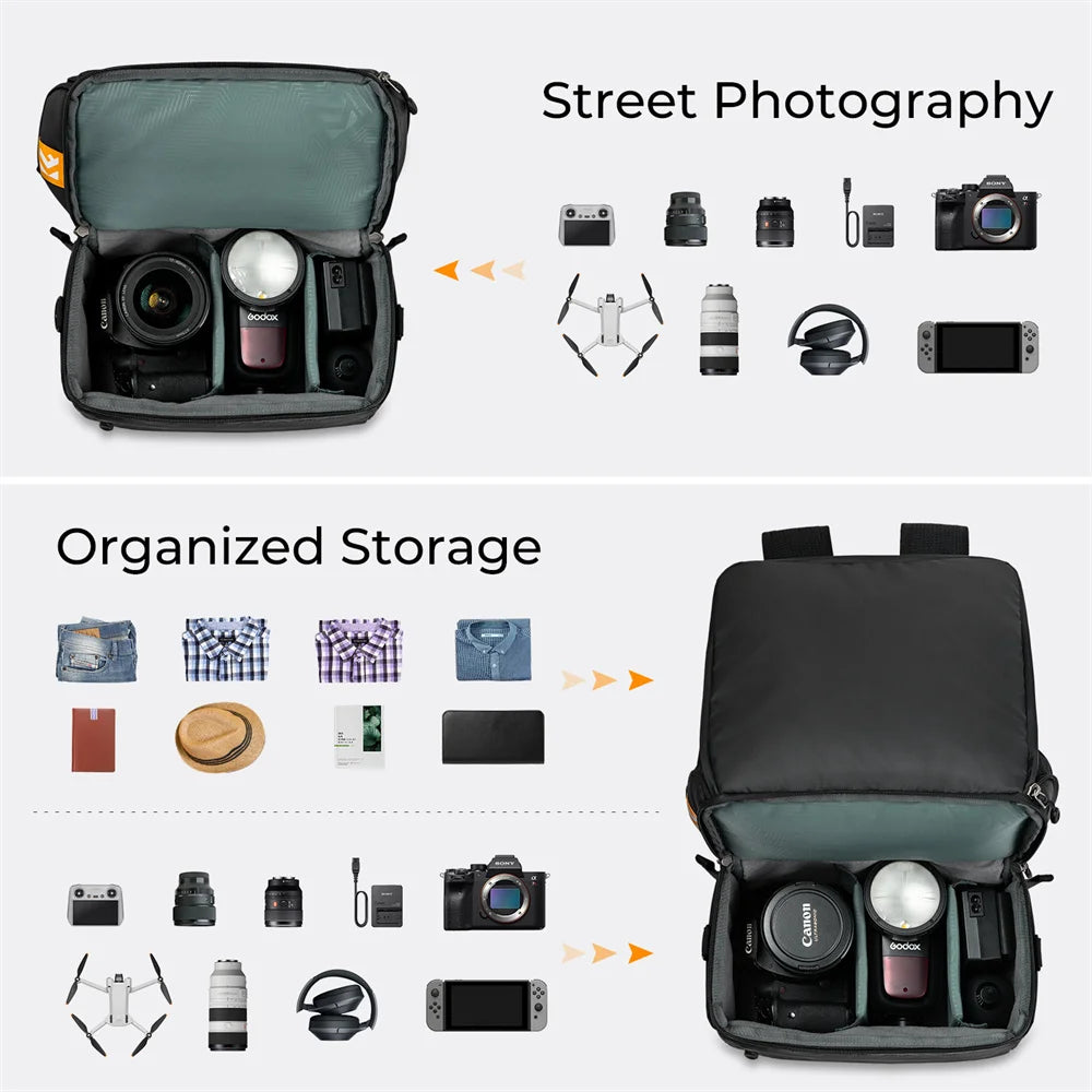 Camera Backpack 22L 2-in-1 Waterproof