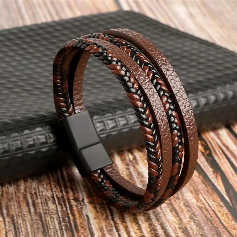 Classic Men's Leather Bracelet Varieties