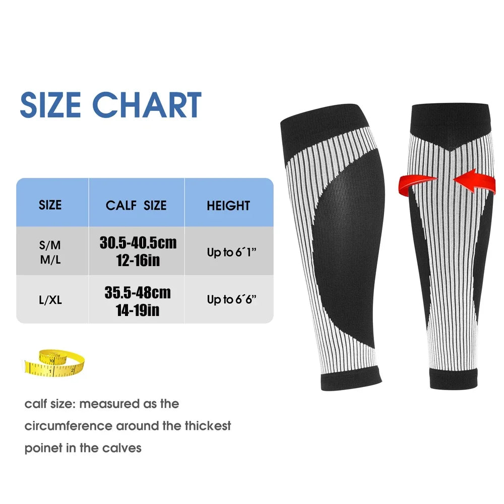 1 Pair of Calf Compression Sleeves 2 Colors /S-XL