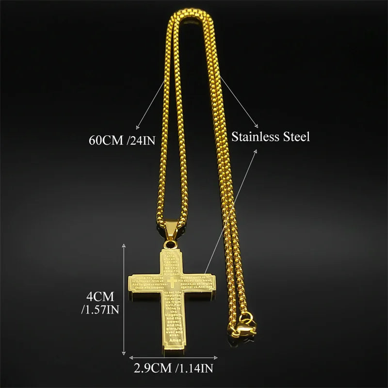 Modern Steel Cross Necklace 3 Colours