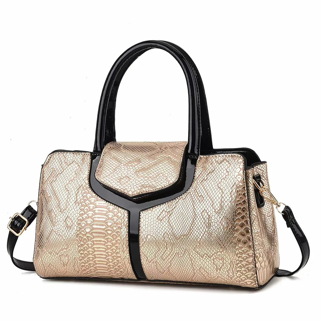 Luxury Boston Bag with Leather Pattern 6 COLORS