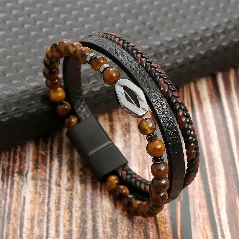 Classic Men's Leather Bracelet Varieties