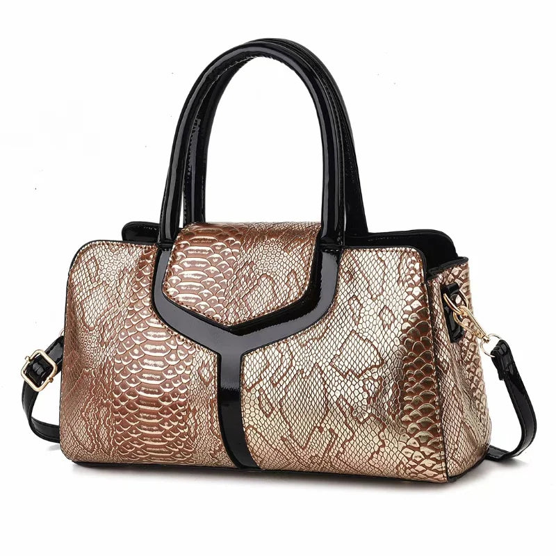 Luxury Boston Bag with Leather Pattern 6 COLORS