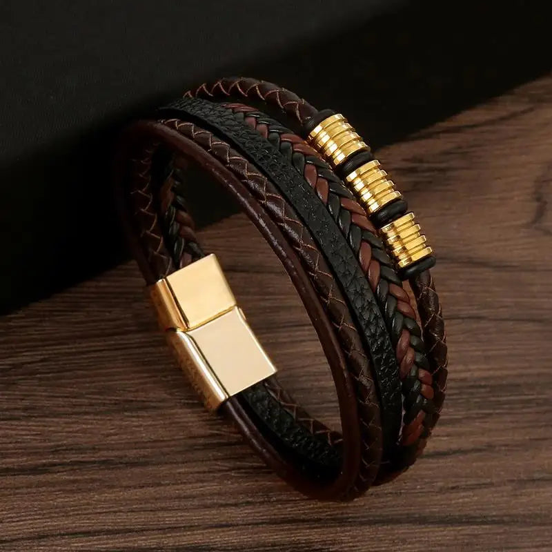 Classic Men's Leather Bracelet Varieties