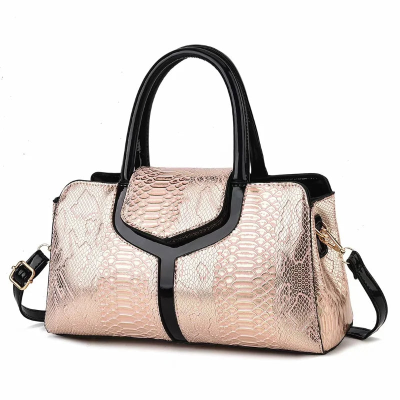 Luxury Boston Bag with Leather Pattern 6 COLORS