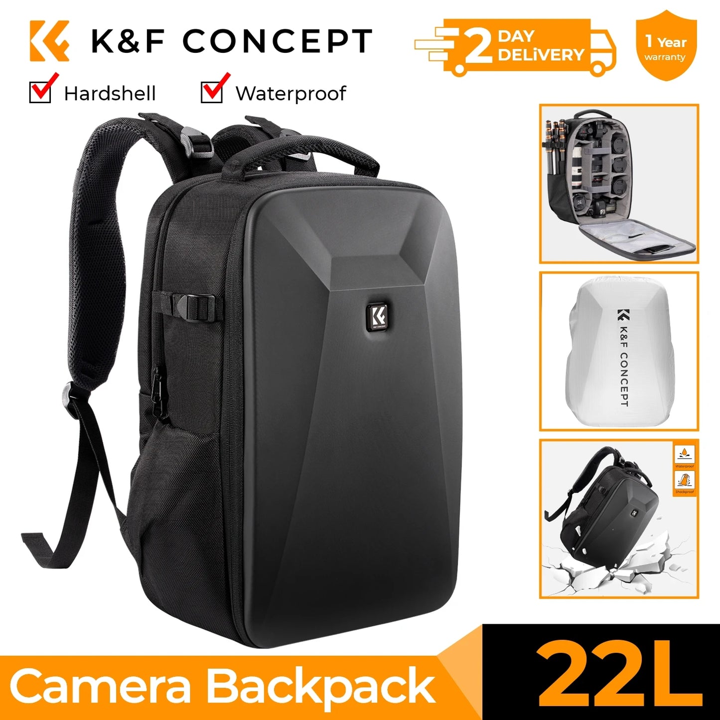 Camera Backpack 22L Large Capacity Waterproof 5 Colours