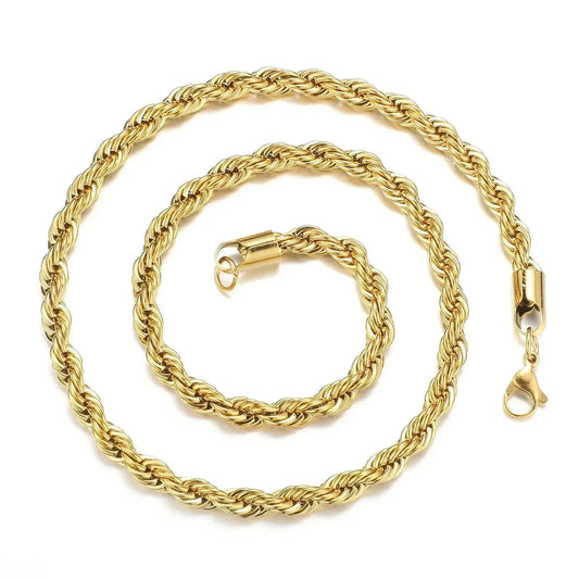 Gold steel necklace 2-5mm / 60-75cm