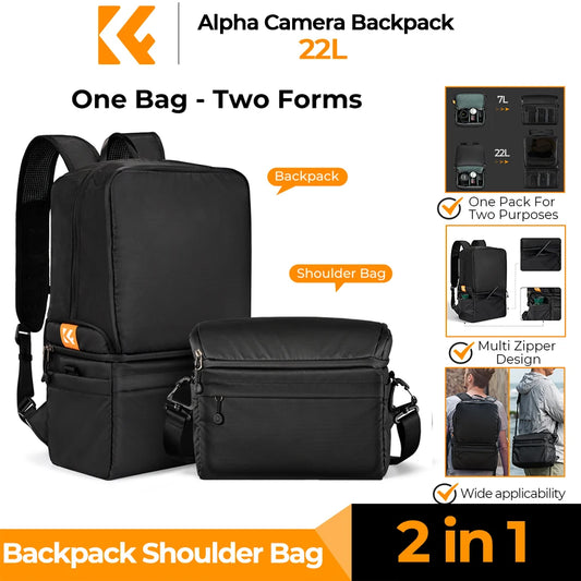 Camera Backpack 22L 2-in-1 Waterproof