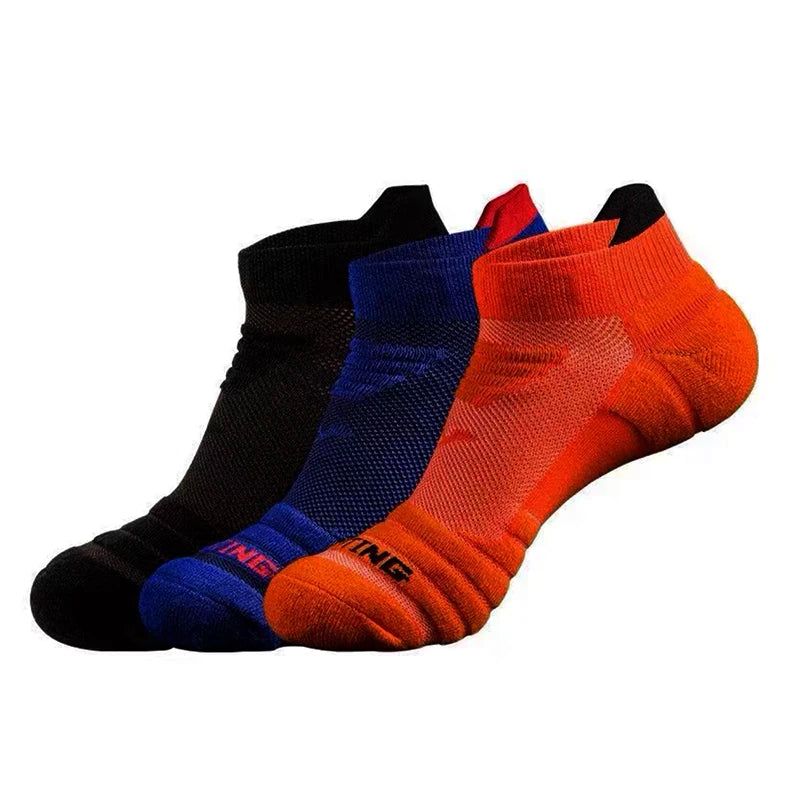 3 Pairs Professional Fitness Sports Socks with Non-Slip Towel Bottom 6 VARIETIES