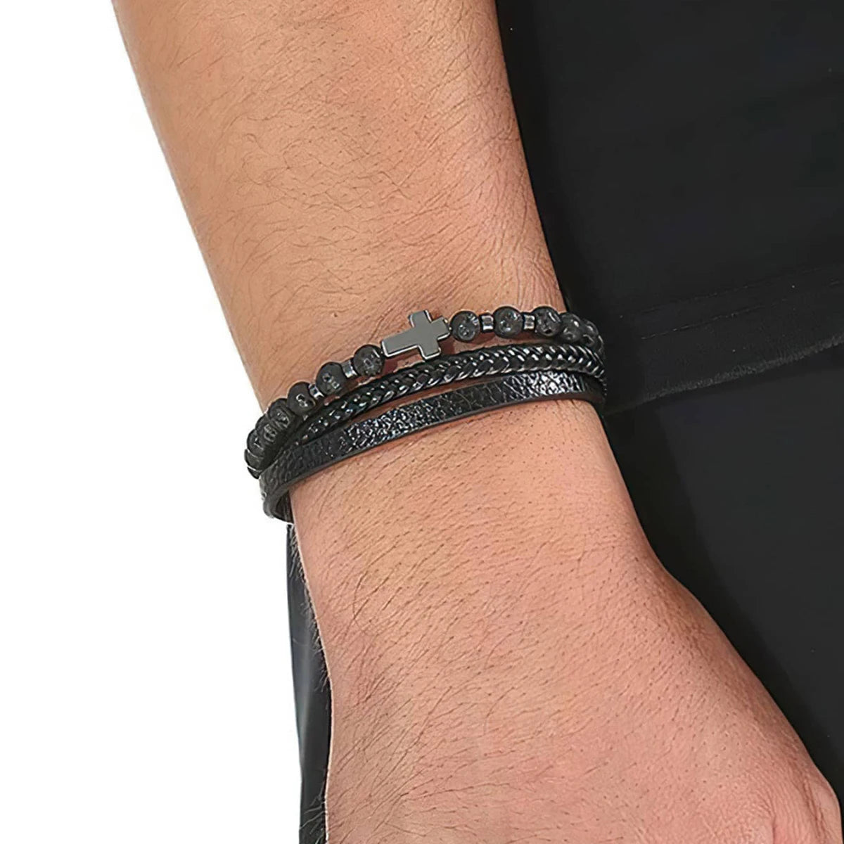 Men's Punk Cross Bracelet 2 Colours