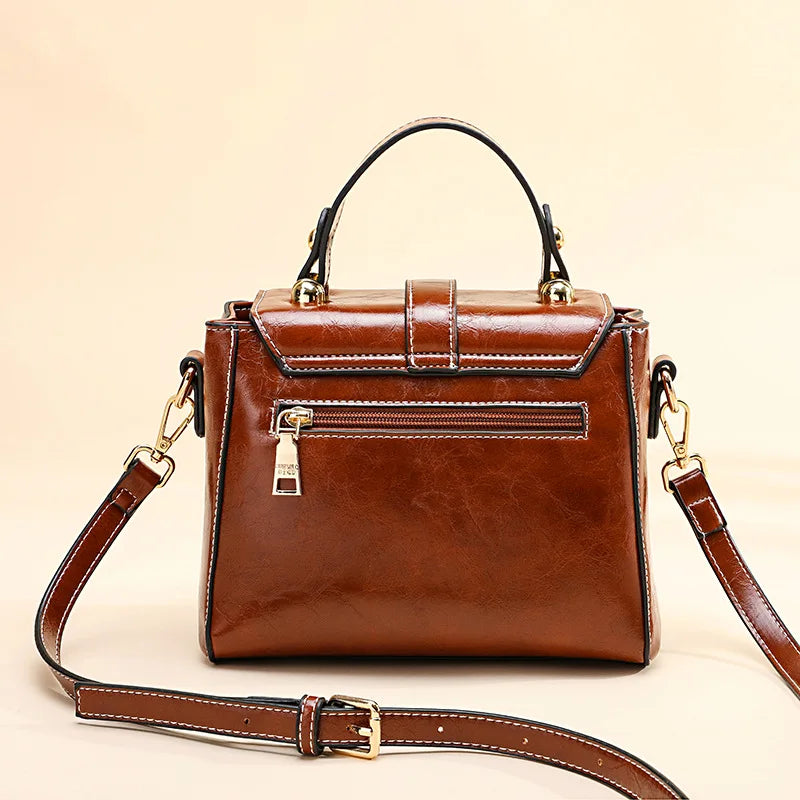 Genuine leather double zipper bag 8 COLORS