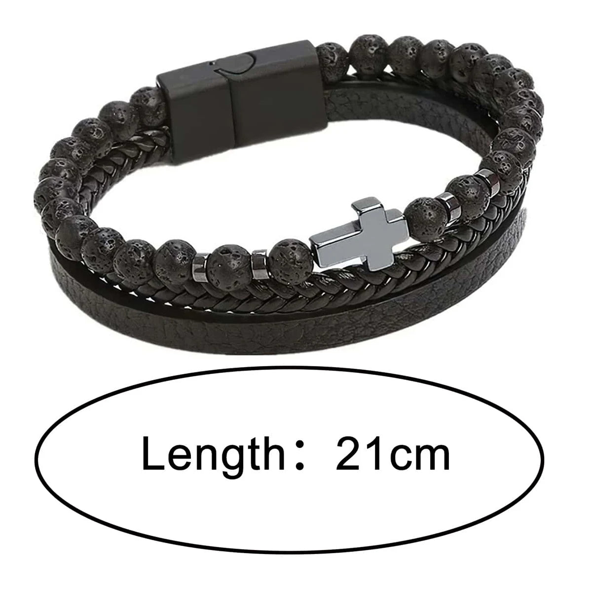 Men's Punk Cross Bracelet 2 Colours