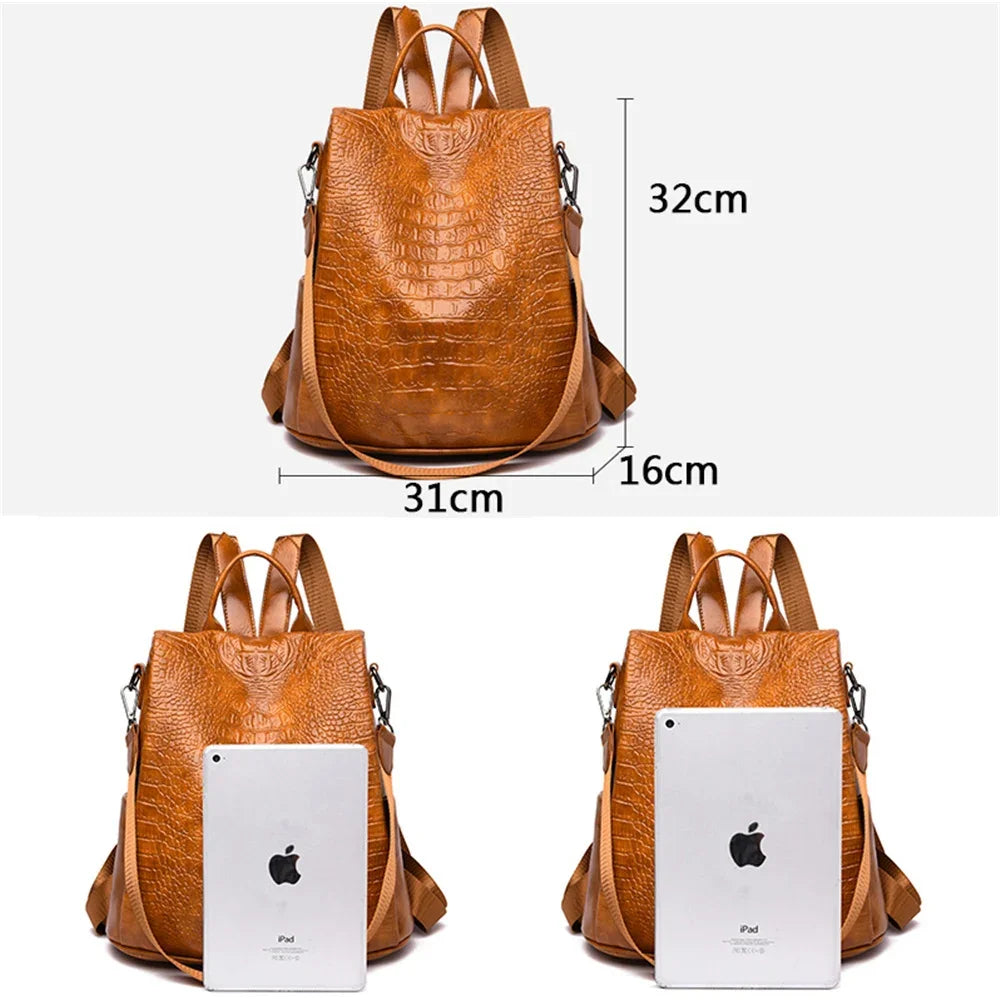 Anti-theft backpack in synthetic leather 2 Colors