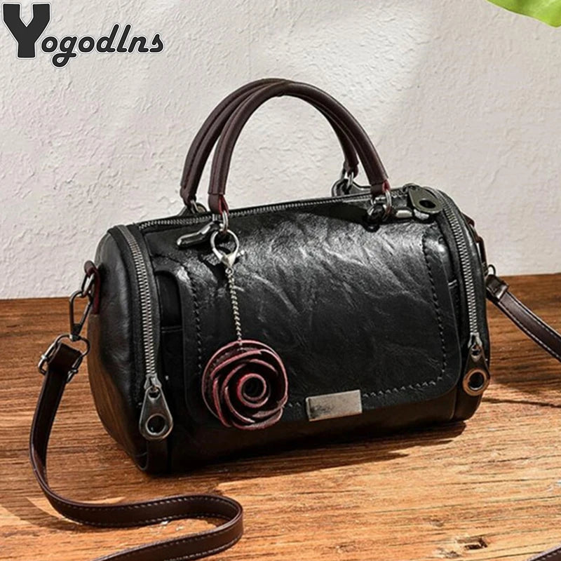 Shoulder bag with flower pendant 5 COLORS