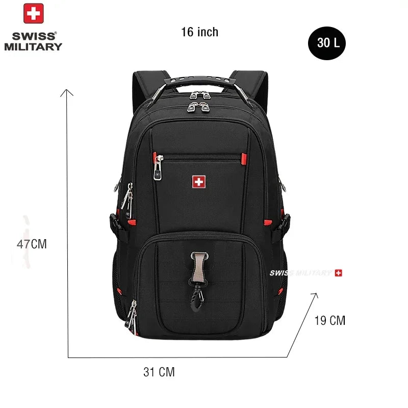 SWISS 17 inch Waterproof USB Backpack 6 Colours