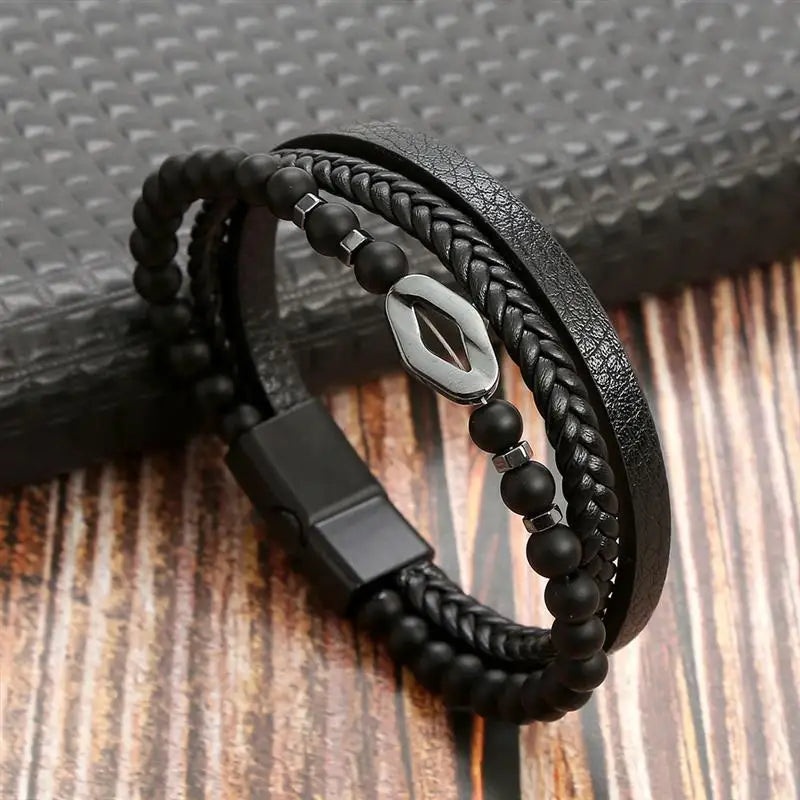 Classic Men's Leather Bracelet Varieties