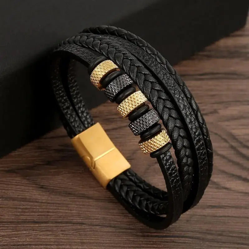 Classic Men's Leather Bracelet Varieties