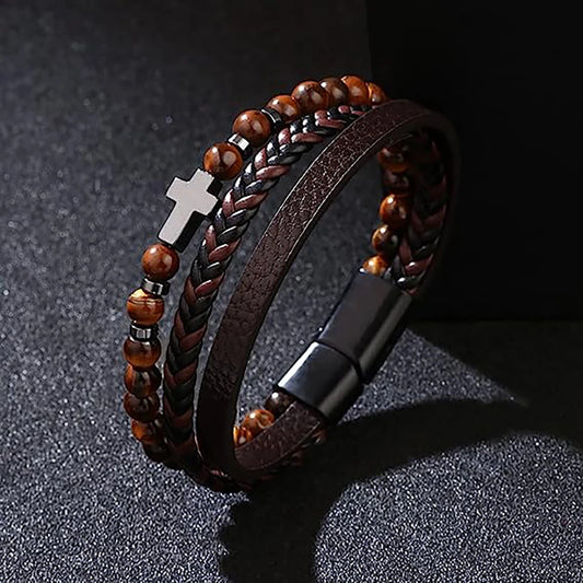 Men's Punk Cross Bracelet 2 Colours