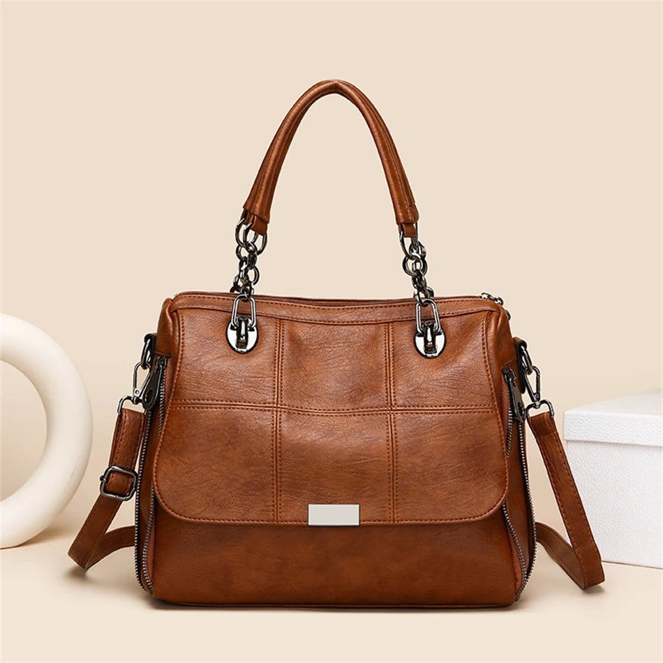 Women's Large Capacity PU Leather Shoulder Crossbody Bag 6 COLORS