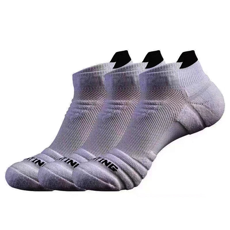 3 Pairs Professional Fitness Sports Socks with Non-Slip Towel Bottom 6 VARIETIES