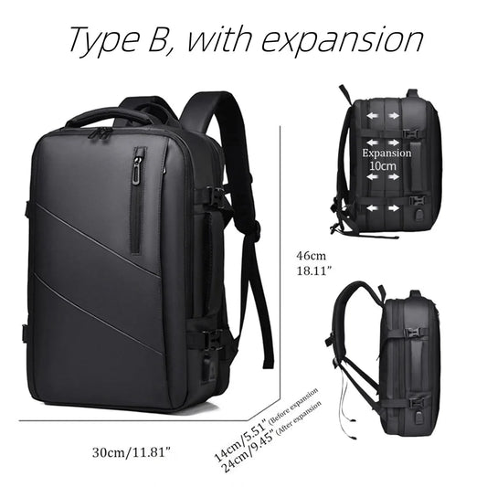 Large Capacity Waterproof USB Backpack 3 Colours