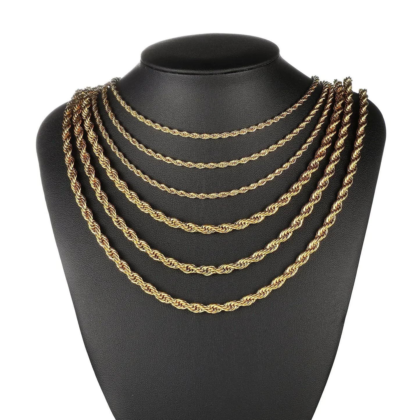 Gold steel necklace 2-5mm / 60-75cm