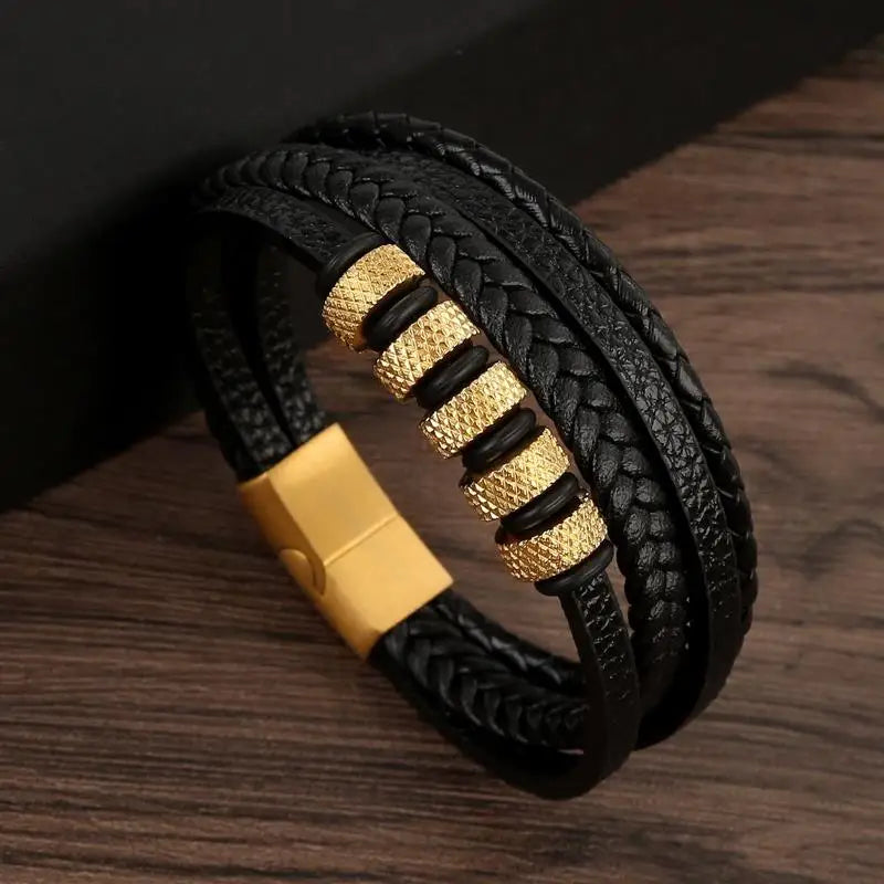 Classic Men's Leather Bracelet Varieties