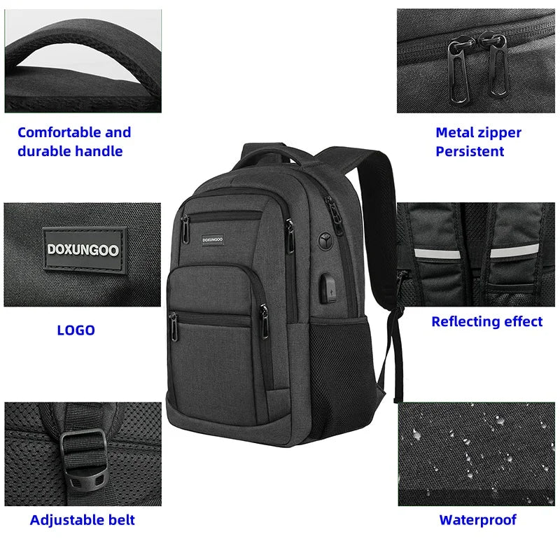 Large Capacity Waterproof USB Backpack