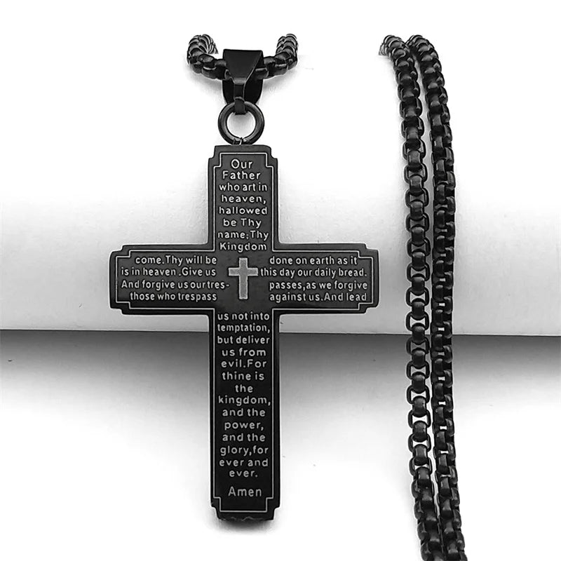 Modern Steel Cross Necklace 3 Colours