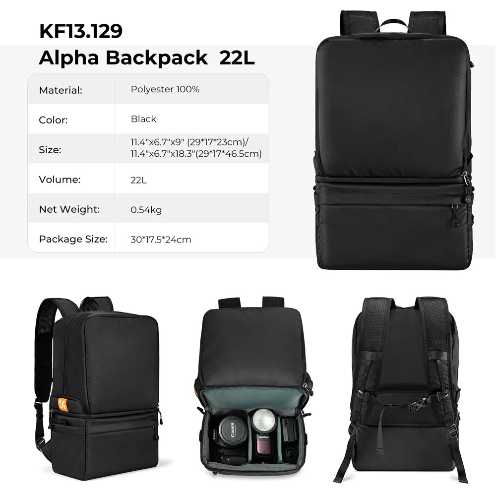 Camera Backpack 22L 2-in-1 Waterproof