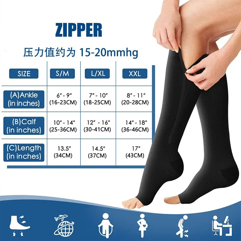 High elasticity nylon compression stocking 2 COLORS /S-XL