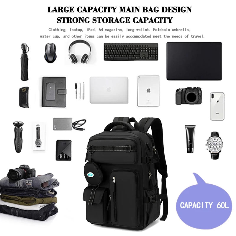 40L Waterproof USB Expandable Backpack 4 Colours